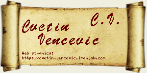 Cvetin Venčević vizit kartica